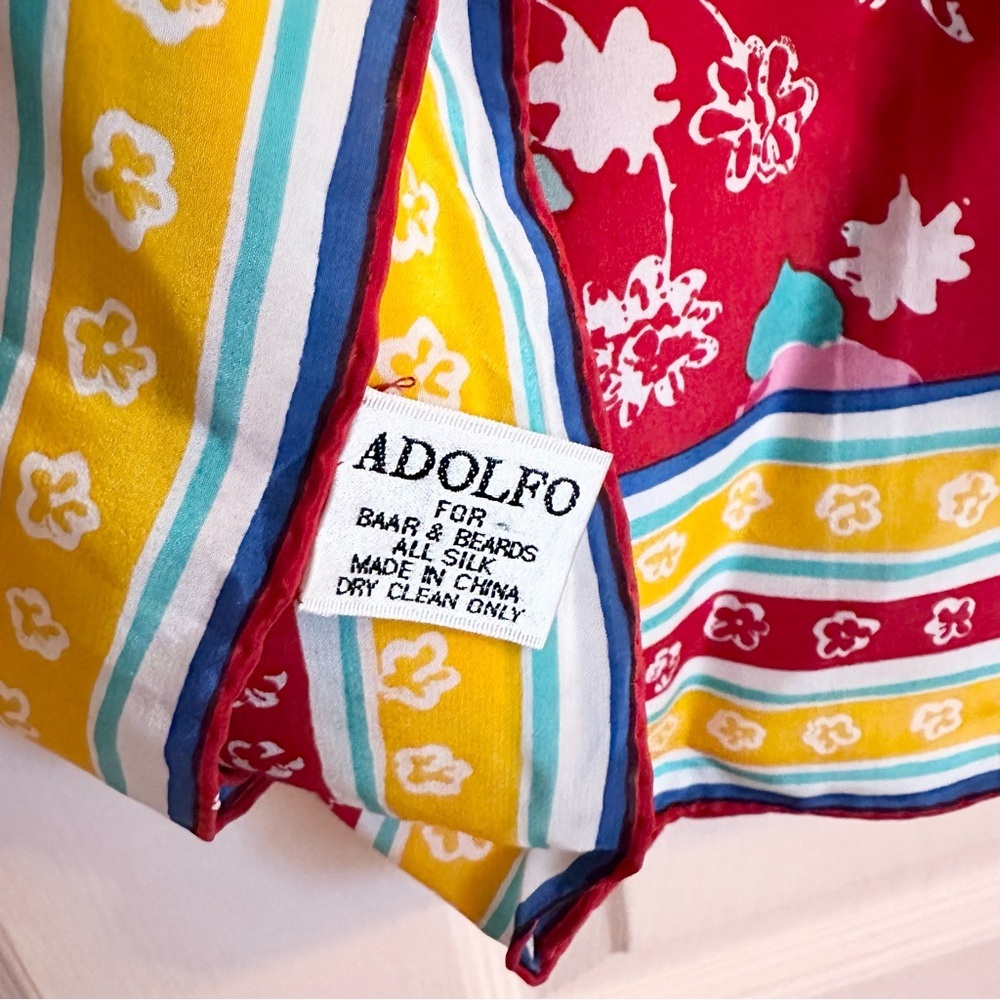 Vintage silk Adolfo scarf - Picture 3 of 3